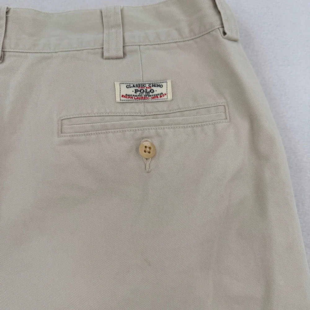 Polo Ralph Lauren Philip Short Men 34 Tan Khaki Classic Chino Cotton Twill 7.5in